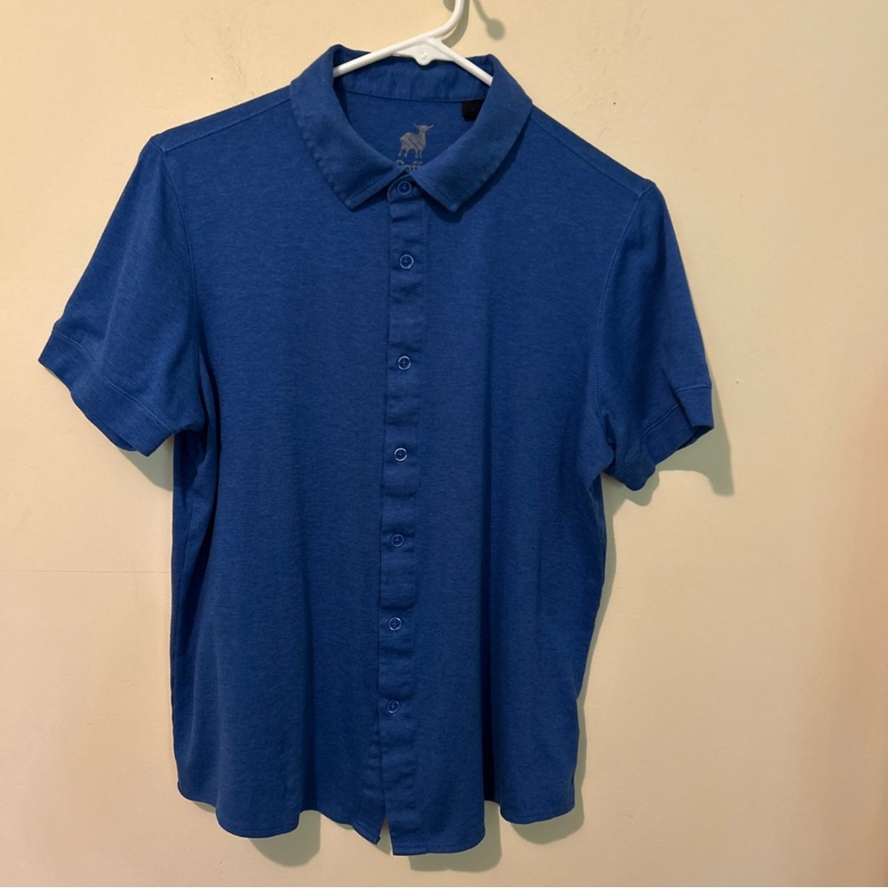 Raffi Button Up Shirt Men’s Small Blue 100% Cotton Short Sleeve Casual